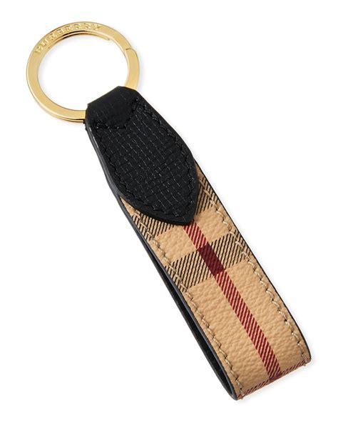 burberry key|Burberry leather keychain.